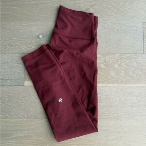 Lululemon wunder train Burgundy Leggings